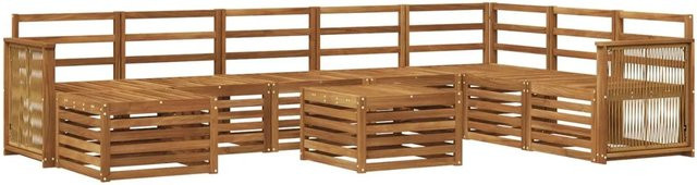 vidaXL Sofagarnitur aus Massivholz Akazie in Braun mit modernem Latten-Design - Bild 1