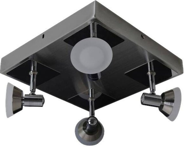 Näve LED-Deckenleuchte JERICHO in Chrom aus Metall und Glas, 4 Brennstellen, B/T/H: 28 x 28 x 13,3 cm - Bild 1