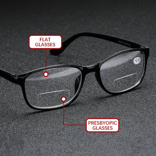 MDOD Lesebrille, Vollrand, rechteckig, Kunststoff, schwarz, Unisex - Bild 1