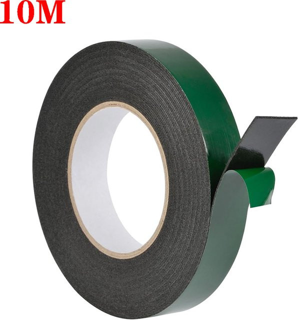 TFAAI Selbstklebendes doppelseitiges Schaumstoffband aus PE-Schwamm, Schwarz, 10 m Länge - Bild 1