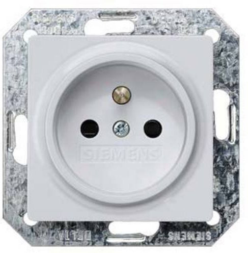 Siemens DELTA i-system Steckdose 10/16A 250V mit Mittenschutzkontakt in Aluminiummetallic - Bild 1