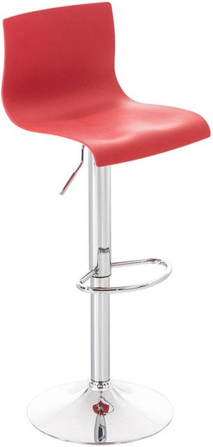 TPFLiving Barhocker Hoover in Rot mit Chromoptik und 360 Grad Drehsitz, B/T/H: 39 x 36 x 110 cm - Bild 1