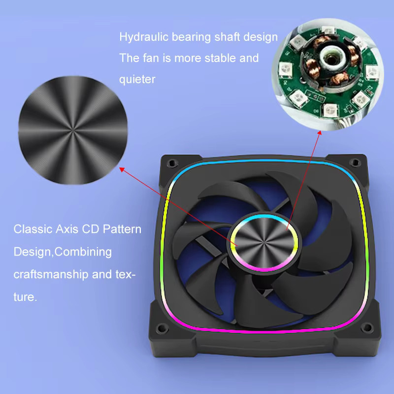 CX FUTRUE Gehäuselüfter mit ARGB-Beleuchtung in Schwarz, 120mm PWM Lüfter für deinen PC-Build - Bild 4