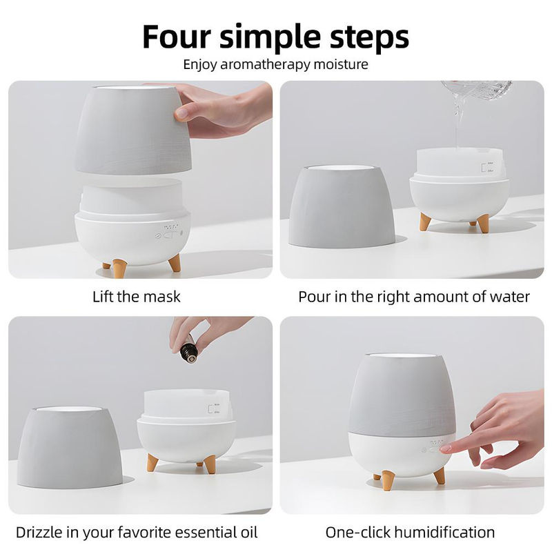 TOMTOP JMS Ätherischer Öl Diffusor mit Fernbedienung und Timer, 300ml Aromatherapie Vernebler in Weiß - Bild 6
