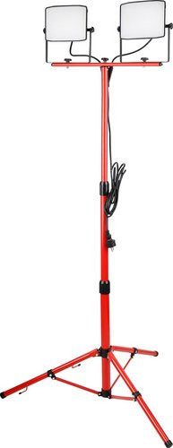 E2 LED Baustrahler mit Stativ, 2 x 50W, IP65, rot/schwarz - Bild 1