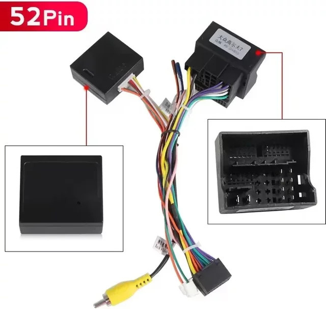 STRONGNAVI CANBUS Box Kabelbaum mit 40PIN/52PIN/ISO Stecker für Volkswagen Golf 5/6, Polo, Passat, Jetta, Tiguan, Touran und Skoda Auto Radio Player, Schwarz - Bild 1