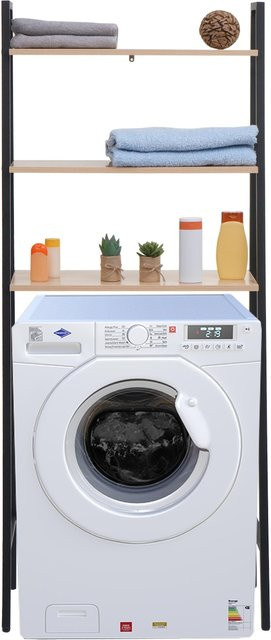 MCW Standregal K82 Leiterregal Industrial Design aus Metall und Holz in Natur, H x B x T: 155 x 64 x 25 cm - Bild 1