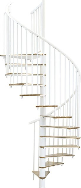 Minka Spindeltreppe Switch Ø 140 cm in Eiche Weiß für eine Raumhöhe bis 295 cm - Bild 1
