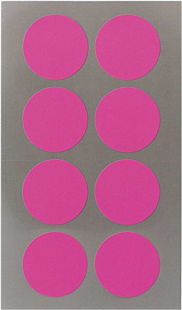 Rico Design Paper Poetry Office Sticker Punkte in Neonpink, 4 Bogen, Durchmesser: 25 mm - Bild 1