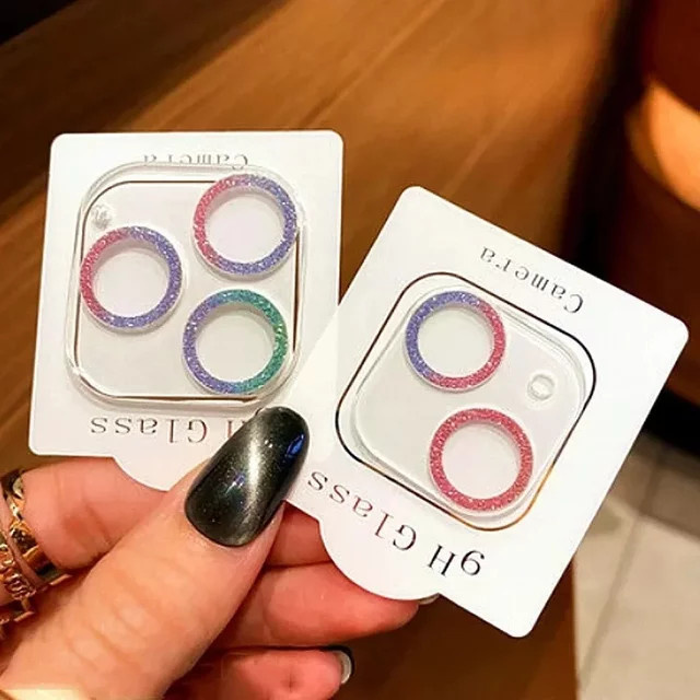 Transparenter Kameraobjektivschutz mit Diamant-Effekt für dein Apple iPhone 11 12 13 14 15 Pro Max und Plus - Bild 1