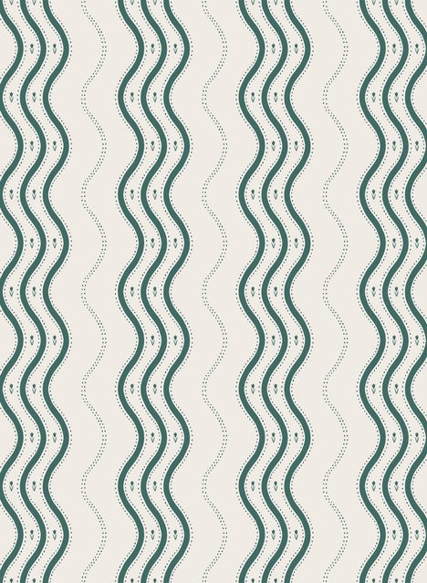 Sandberg Wallpaper Ben Emerald Grüne Gestreifte Vlies Tapete im skandinavischen Stil - Bild 1