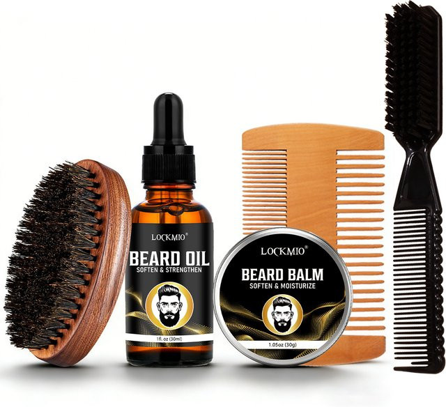 LOCKMIO Bartpflege-Set für Herren, Bartöl, Serum, Balsam & Zubehör - Bild 1