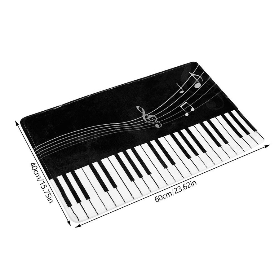 Rutschfeste und wasserabsorbierende Matte mit Musiknoten-Druck von mfySpace in Schwarz-Weiß - Bild 3