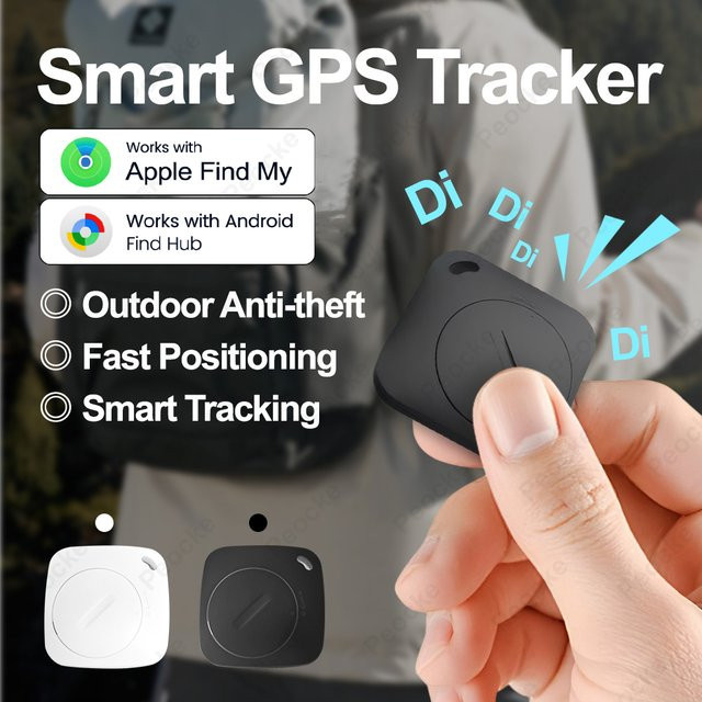 Peocke Bluetooth GPS Smart Tag Tracker in Schwarz Kompatibel mit Google und iOS Find My zur Anti-Verlust-Ortung für Geldbörse Gepäck Schlüssel und Rucksack - Bild 1