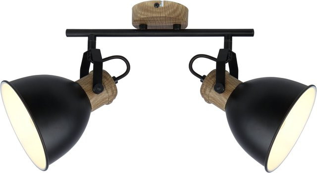 Globo Lighting Wand- und Deckenspot WIHO in Schwarz aus Metall mit E27 Fassung - Bild 1