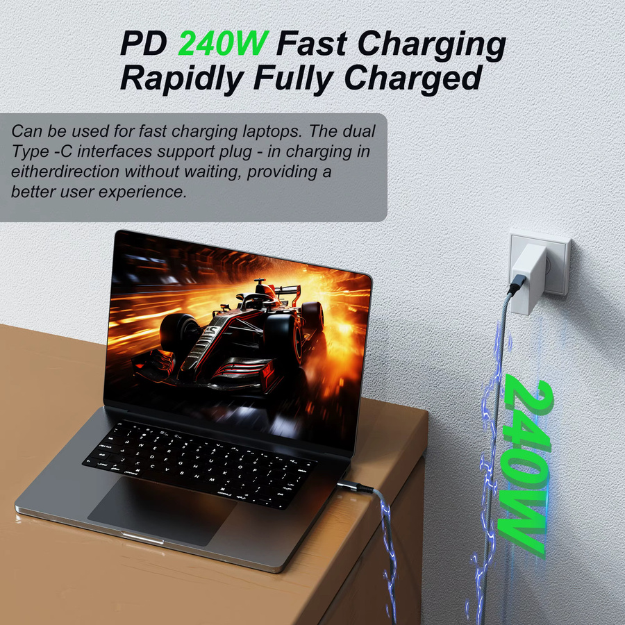 FDBOY Thunderbolt 5 Kabel USB-C auf USB 4.0 mit 80 Gbit/s Ultra High Speed für MacBook Pro und iPad Pro - Bild 5