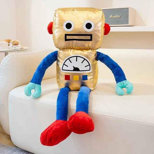 Kidsly Anime Roboter Plüschtier, goldgelb, 80cm - Bild 1