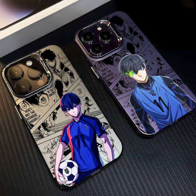 Anime Y-Yoichi Isagi Handyhülle für iPhone 17 16 15 14 13 12 11 Pro Max Air in Mehrfarbig mit Matt Metallic Aurora Effekt - Bild 1