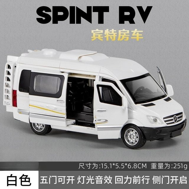 Linyi toy car Sprinter Wohnmobil, Spielzeug Auto Modell, 1:32, Metall, mit Licht, ab 14 Jahren - Bild 1