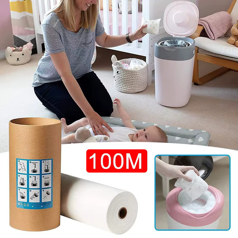 Säuglings-Nachfüllbeutel für Windeleimer in Weiß, kompatibel mit Tommee Tippe, Angelcare, Genie und Munchkin, 100 m pro Rolle - Bild 2