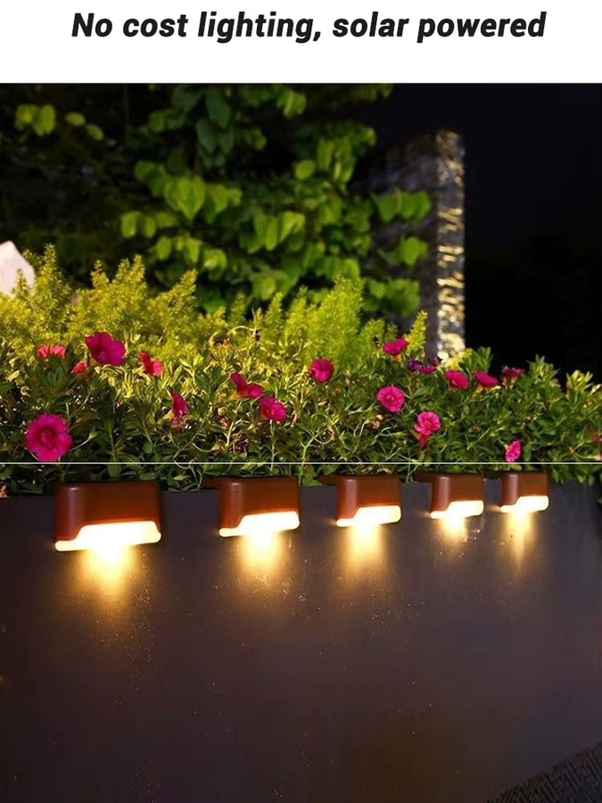 NEWBIRTH LED Solar-Stufenleuchten in Schwarz mit warmweißem Licht, wasserdichte Gartenbeleuchtung für Balkon, Terrasse, Treppen und Zaun - Bild 7