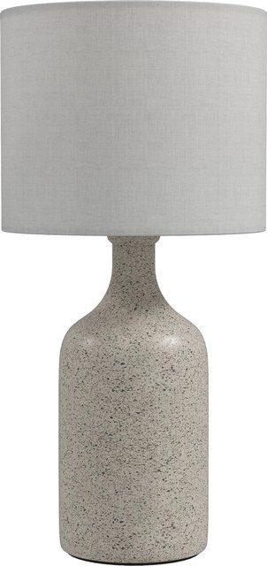 HOMCOM Tischlampe im Vintage-Design mit Keramiksockel und Leinenschirm in Sandbraun und Weiß, E27 Fassung - Bild 1