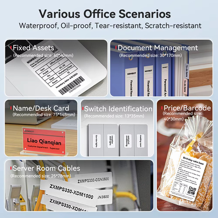 Niimbot B1 Tragbarer Bluetooth Etikettendrucker für Thermodruck mit selbstklebenden Etiketten für Büro und Zuhause - Bild 6