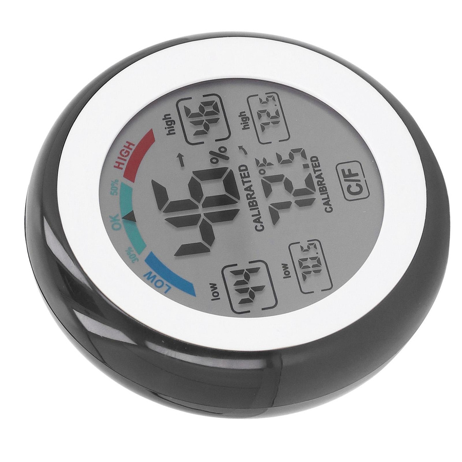 KONNWEI Drahtloses Elektronisches Thermometer Hygrometer mit Touchscreen und LCD für Innen und Außen, Schwarz - Bild 2
