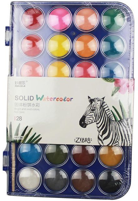 Draw Art Gouache-Farbset mit fester Aquarellfarbe und Pigmenten in Multicolour für den Schulbedarf - Bild 1