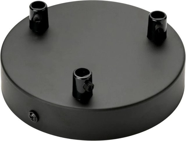 Orion Lightstyle Deckenbaldachin aus Metall in Schwarz mit 3 Auslässen und Ø 120 mm - Bild 1
