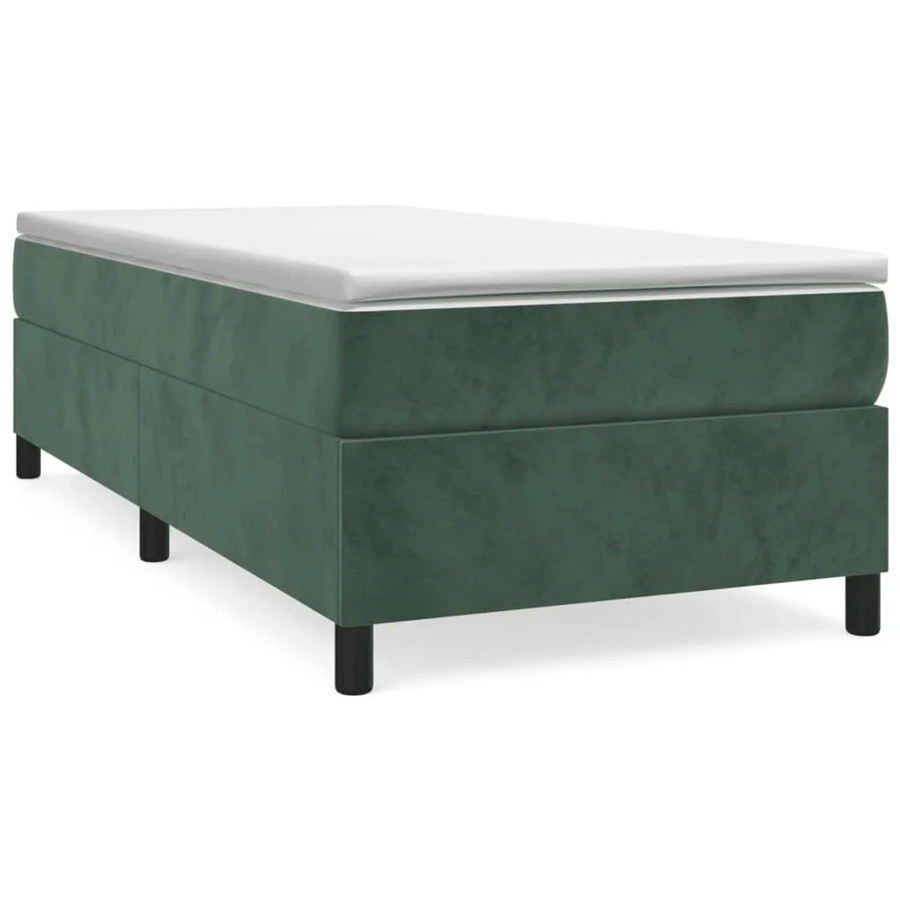 vidaXL Boxspringbett aus Samt in Dunkelgrün, B/T/H: 80 x 200 x 35 cm - Bild 2