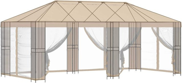 Pavillon Rahmen VD Home Furnishing aus schwarzem Stahl in Schwarz und Beige B/T/H: 600 x 300 x 60 cm - Bild 1