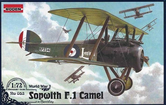 Roden Sopwith F.1 Camel w/Bentley, Fahrzeug, 1:72 - Bild 1