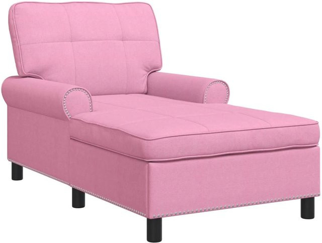 vidaXL Lounge-Liege mit Kissen in Rosa aus Stoff mit Armlehnen B/T/H: 157 x 91 x 91 cm - Bild 1
