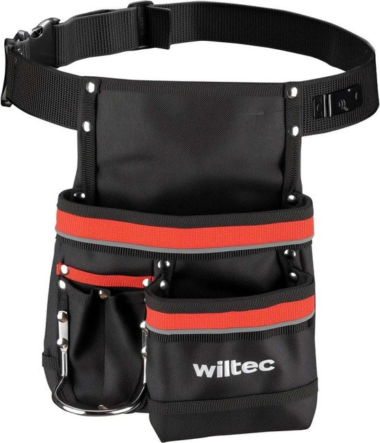 Wiltec Werkzeuggürteltasche aus Polyester mit 5 Fächern und Gürtel, Schwarz/Mehrfarbig, B: 25 cm, H: 30 cm, T: 30 cm - Bild 1