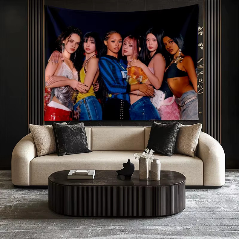 Katsy Kpop Weihnachtsdekoration Wandbehang, digital bedruckter Textil-Wandbehang, mehrfarbig, Rechteckig, B: 60,0 cm, H: 40,0 cm - Bild 5