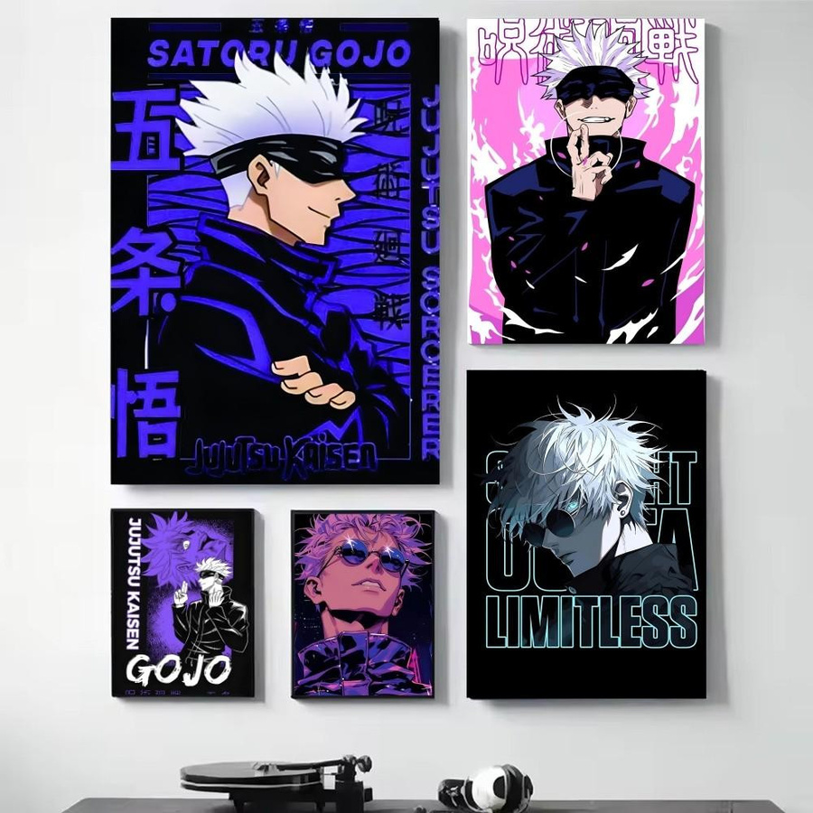Virgo Gallery Anime Wandbild Jujutsu Kaisen Gojo Satoru Poster auf Segeltuch, B: 21 cm x H: 30 cm, Multicolor - Bild 5