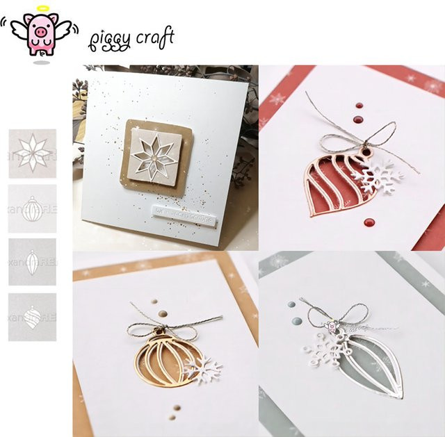 Piggy Craft Metall-Stanzformen für Papierhandwerk mit Weihnachtsglocke und Schneeflocke - Bild 1