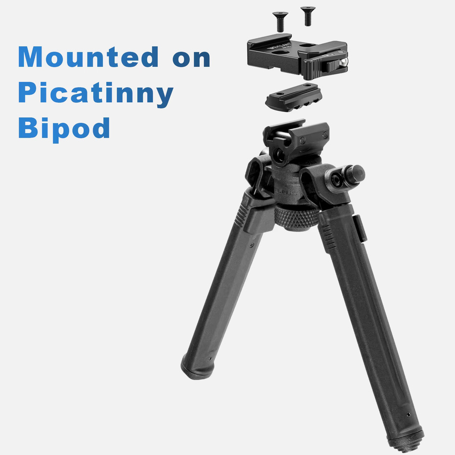 WEYLLAN AP40 Picatinny auf Arca Swiss Adapterhalterung aus Ganzmetall mit Schnellspannhebel in Schwarz für Atlas & Picatinny Bipods, Stative und Kugelköpfe - Bild 3