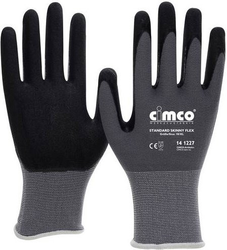 Cimco 141266 Standard Skinny Flex Arbeitshandschuh aus Strickgewebe, schwarz/grau, Größe 9, EN 388 - Bild 1