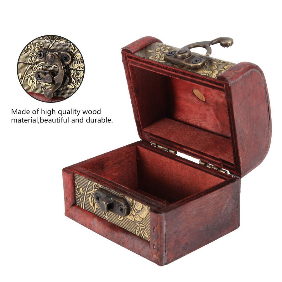 Shoemst Holzaufbewahrungsbox im Vintage-Stil in Braun zur Dekoration von Schmuck oder Süßigkeiten - Bild 3