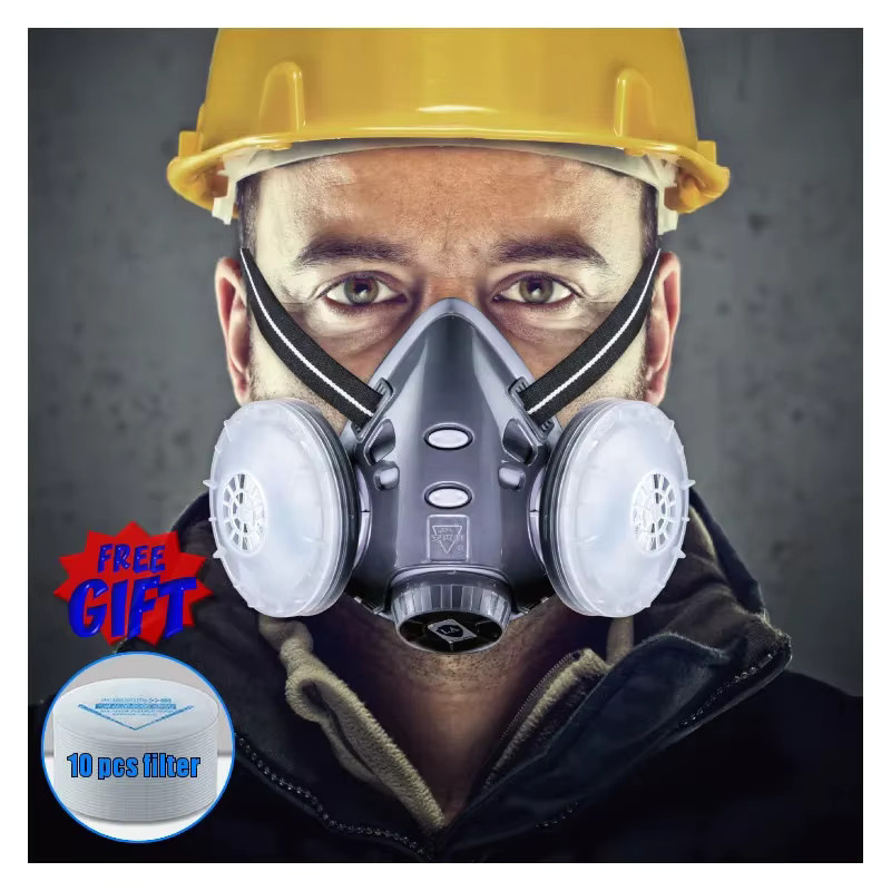 Wiederverwendbare Halbgesichtsmaske ELESESAFE mit doppeltem Baumwollfilter als Staubmaske und Atemschutz - Bild 4