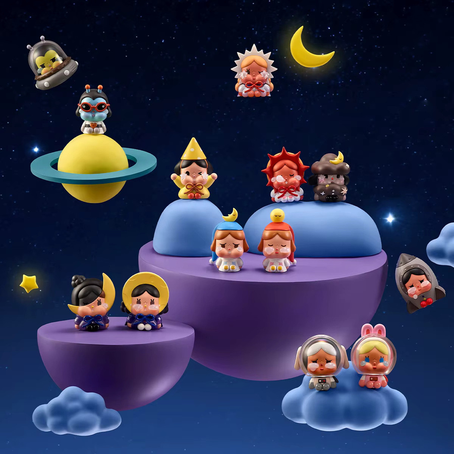 POP MART CRYBABY CRYING TO THE MOON-SITTING SERIES Blind Box Figuren, Multicolor, Sammlerfiguren - Bild 3