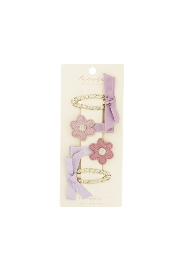 Leevje Haarspangen Lilac Flower and Bow Clips, Kinder - Bild 1