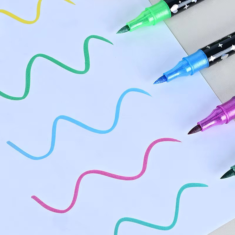 24er-Pack Zweifarbige Glitzerstifte mit weicher Pinselspitze in Multicolour, lichtbeständige Perlglitzerstifte - Bild 3