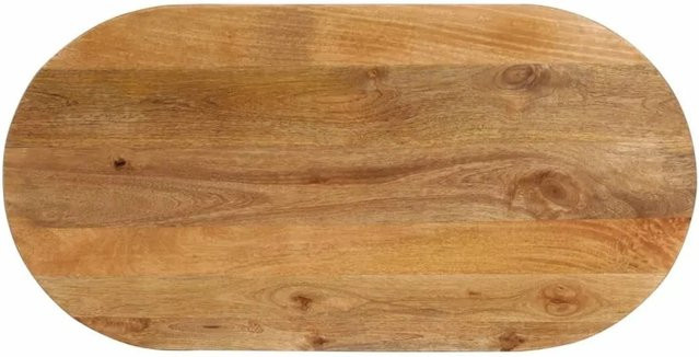 vidaXL Tischplatte aus Massivholz Mango in Braun, Oval, Rustikal, B/T/H: 120 x 50 x 2,5 cm - Bild 1