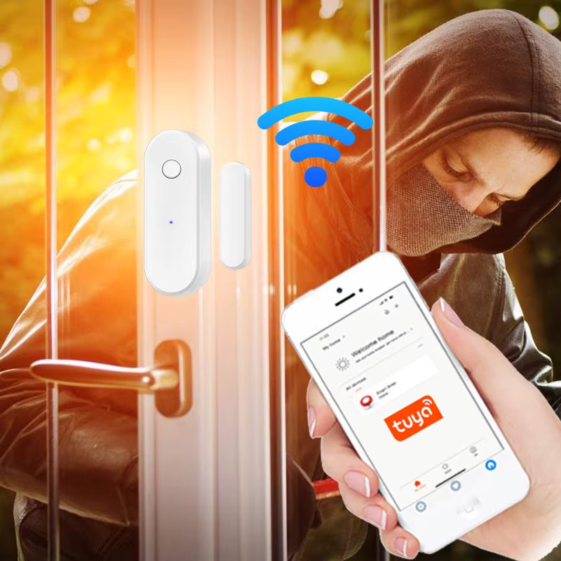 Tuya Smart Home WiFi Türsensor in Weiß zur Fenster- und Türüberwachung mit App-Steuerung und Alarmfunktion für Alexa und Google Home - Bild 2