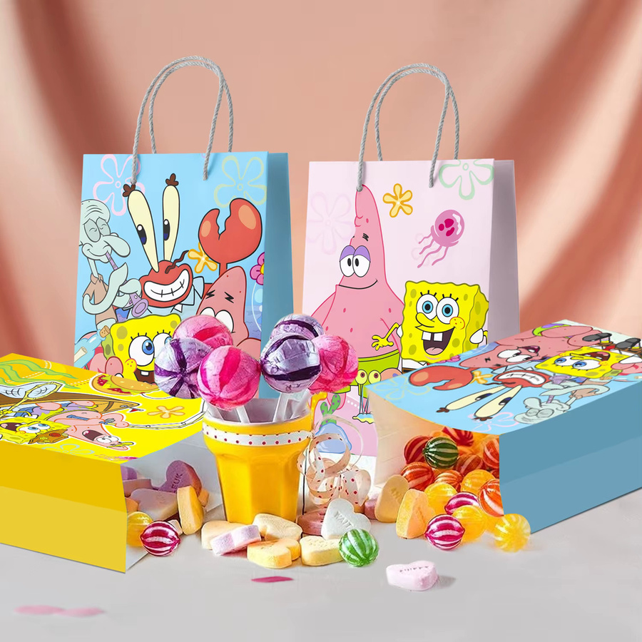 15 Stück SpongeBob Party-Geschenktüten aus Papier in Mehrfarbig von Potdemiel für Kindergeburtstage - Bild 2