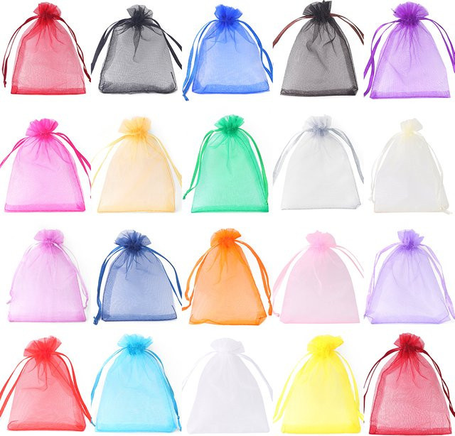 50 Stück Beadia Organza Beutel in Multicolour mit Kordelzug für Schmuck und Geschenke - Bild 1