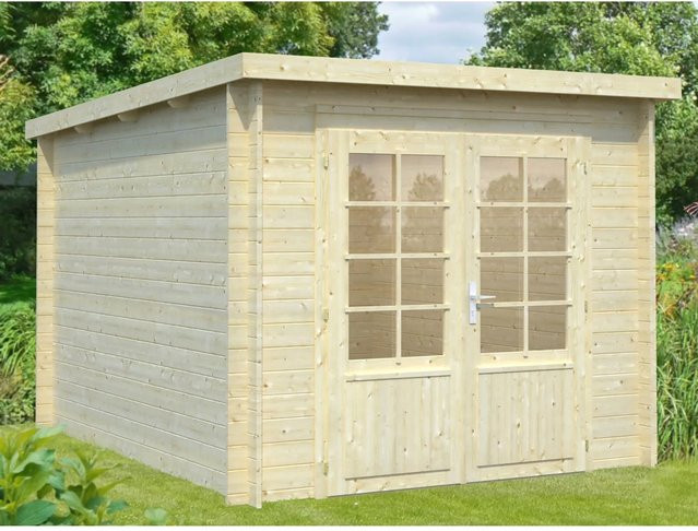 Palmako Ella Holz-Gartenhaus Natur Flachdach Unbehandelt B: 300 cm, T: 240 cm - Bild 1
